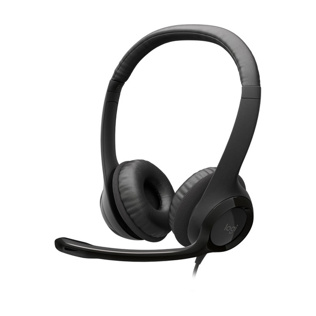 LOGITECH 981-000014  H390 On-Ear USB Headset with Noise-Cancelling Mic, Black