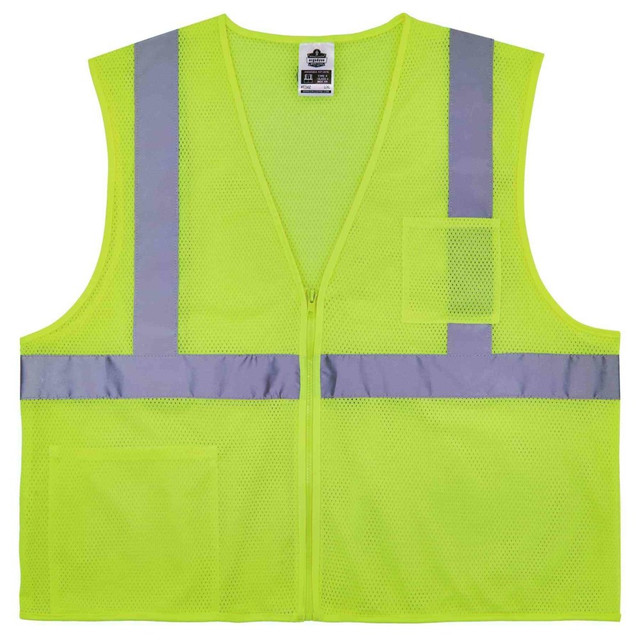 ERGODYNE CORPORATION Ergodyne 21575  GloWear Safety Vest, Treated Polyester Hi-Vis 8256Z, Class 2, Large/X-Large, Lime