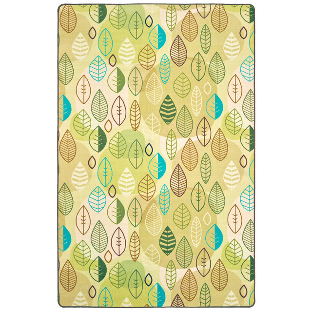 CARPETS FOR KIDS ETC. INC. 63614 Carpets for Kids Pixel Perfect Collection Peaceful Spaces Leaf Activity Rug, 4ft x 6ft, Tan