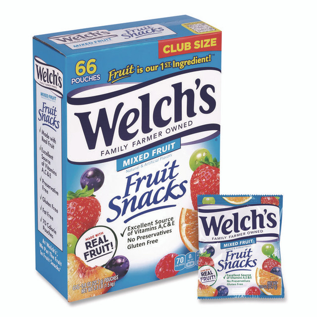 DR PEPPER SNAPPLE GROUP, INC. Welch's® 20900320 Fruit Snacks, Mixed Fruit, 0.8 oz Pouch, 66 Pouches/Box