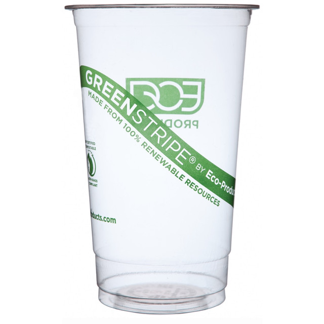 ECO-PRODUCTS, INC. EP-CC32-GS Eco-Products GreenStripe Cold Cups, 32 Oz, Clear, Pack Of 600 Cups