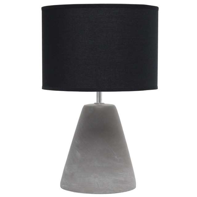 ALL THE RAGES INC Simple Designs LT2059-BLK  Pinnacle Concrete Table Lamp, 14-1/4inH, Black Shade/Gray Base