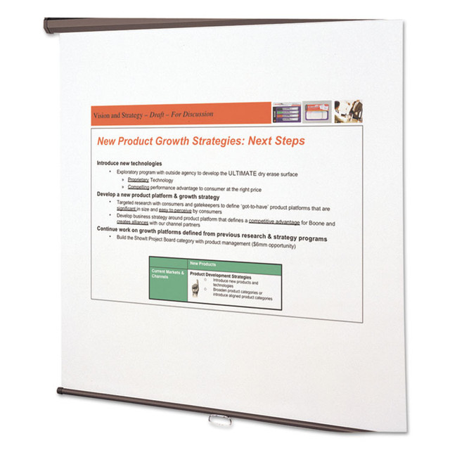 QUARTET MFG. 684S Wall or Ceiling Projection Screen, 84 x 84, White Matte Finish