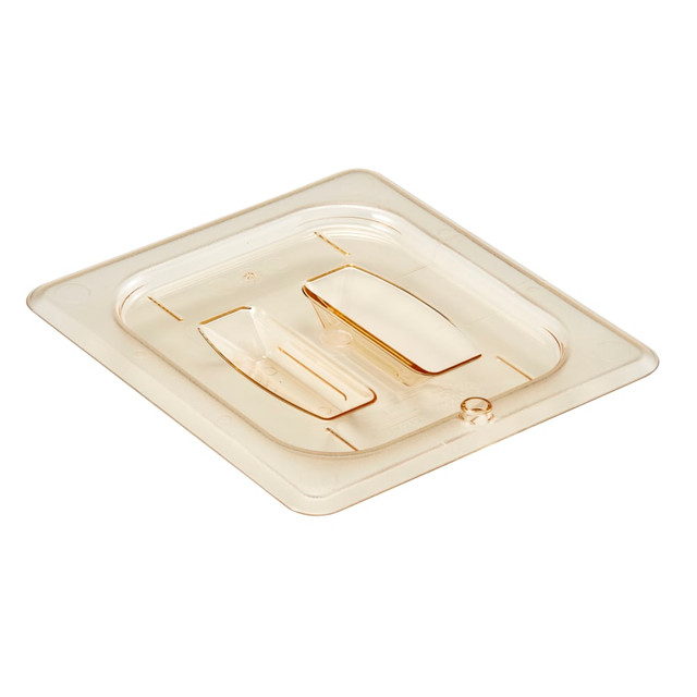 CAMBRO MFG. CO. CAM60HPCH150. Cambro Camwear 1/6 H-Pan Food Pan Lids With Handles, Amber, Set Of 6 Lids