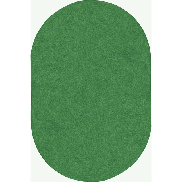 JOY CARPETS & CO. 623QQ-02 Joy Carpets Kids Essentials Oval Area Rug, Just Kidding, 6ft x 9ft, Grass Green