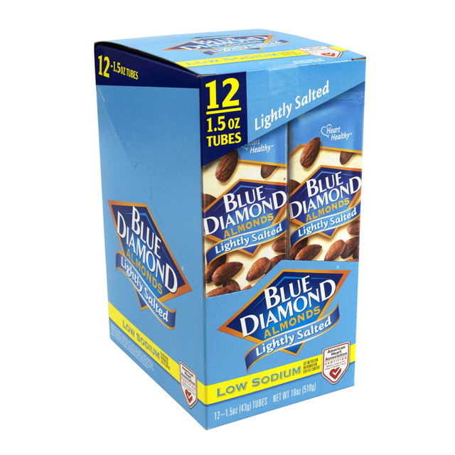 RAGOLD 11026 Blue Diamond Low-Sodium Lightly Salted Almonds, 1.5 Oz, Box Of 12 Packs RAGOLD 11026 Blue Diamond Low-Sodium Lightly Salted Almonds, 1.5 Oz, Box Of 12 Packs