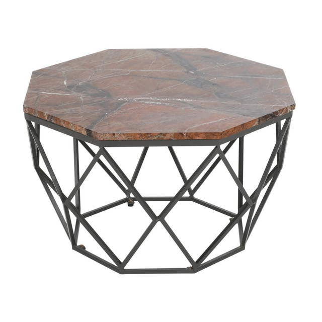 COAST TO COAST IMPORTS, LLC. 73321 Coast to Coast Octagonal Coffee Table, 19inH x 32inW x 32inD, Black/Multicolor