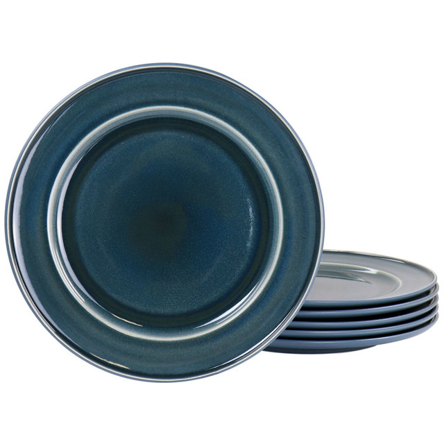 GIBSON OVERSEAS INC. Martha Stewart 995117461M  Speckle Glazed 6-Piece Dinner Plate Set, 10-3/4in, Blue