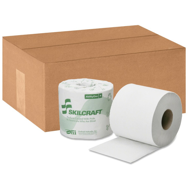 NATIONAL INDUSTRIES FOR THE BLIND 8540-01-630-8728 SKILCRAFT 1-Ply Individually Wrapped Toilet Paper, 100% Recycled, 1000 Sheets Per Roll, Pack Of 96 Rolls (AbilityOne 8540-01-630-8728) NATIONAL INDUSTRIES FOR THE BLIND 8540-01-630-8728 SKILCRAFT 1-Ply Individually Wrapped Toilet Paper, 100% Recycled, 1000 Sheets Per Roll, Pack Of 96 Rolls (AbilityOne 8540-01-630-8728)