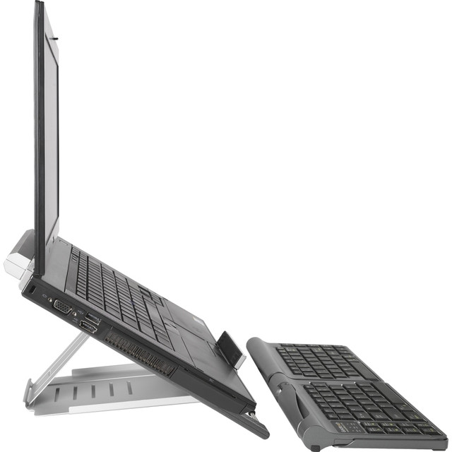 CALIFONE INTERNATIONAL, INC. GTLS-0099 Goldtouch Go Travel Keyboard & Notebook Stand Graphite By Ergoguys - Cable Connectivity - USB Interface - QWERTY Layout - Computer - PC, Unix