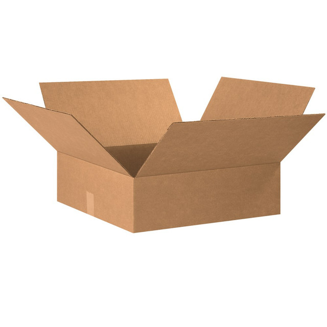 B O X MANAGEMENT, INC. 20206 Partners Brand Flat Corrugated Boxes, 20in x 20in x 6in, Kraft, Pack Of 15