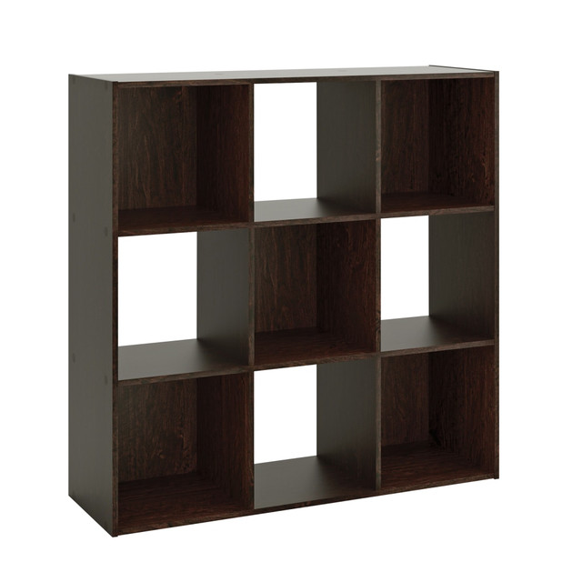 SAUDER WOODWORKING CO. Sauder 426489  Select 36inH 9-Cube Storage Bookcase, Cinnamon Cherry