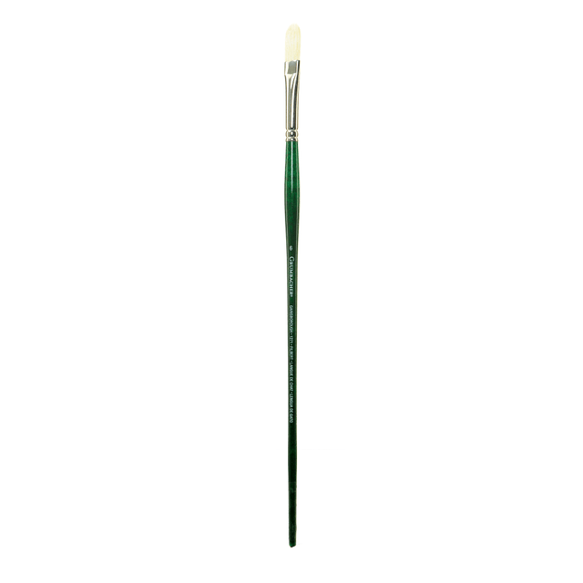 KOH-I-NOOR RAPIDOGRAPH, INC. 1271T.6 Grumbacher Gainsborough Oil And Acrylic Paint Brush, Size 6, Filbert Bristle, Hog Hair, Green