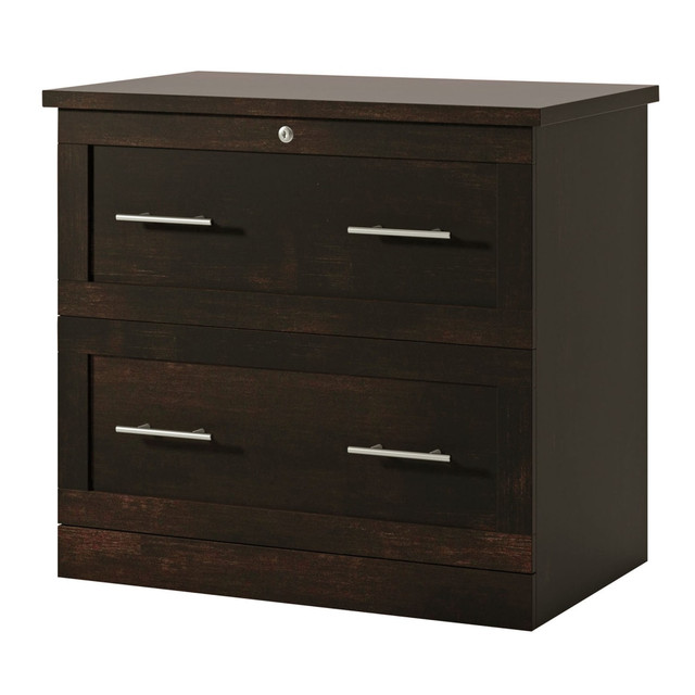 Whether you need to store important items or personal files, a dependable file cabinet is a must. The Realspace 2-Drawer Lateral File Cabinet features a key lock in the top drawer to keep your files secure. Its full-extension slides make it easy to reach legal- or letter-size files in the back of the drawer, and the engineered wood construction provides durability while still offering classic style.  Configure your space using adaptable pieces to help  you get organized.  Engineered wood.  2 drawers with ball bearings and full-extension slides. Accepts letter- and legal-size files.  Top drawer with a key lock.  Interlocking mechanism allows only 1 drawer to be open at a time.  Weight capacity per drawer tested to support 20 lb.  Assembly required.  Tested to meet ANSI/BIFMA Performance Standards - Manufacturer testing has been conducted on this product to meet specific performance requirements and safety standards set forth by the American National Standards Institute (ANSI) and the Business and Institutional Furniture Manufacturers.  This product is heavy and/or oversized and may need more than one person to handle.