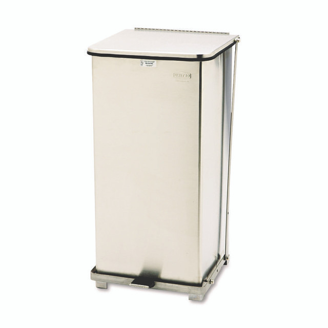 RUBBERMAID COMMERCIAL PROD. ST24SSPL Defenders Heavy-Duty Steel Step Can, 13 gal, Steel, Stainless Steel