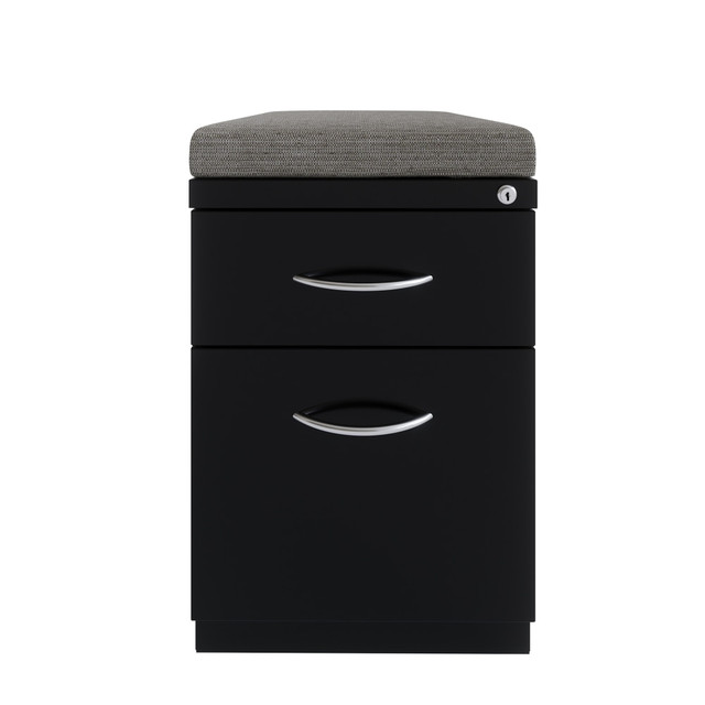 HIRSH INDUSTRIES LLC 22752 Hirsh 20inD Vertical 2-Drawer Mobile Pedestal File Cabinet, Black/Chinchilla