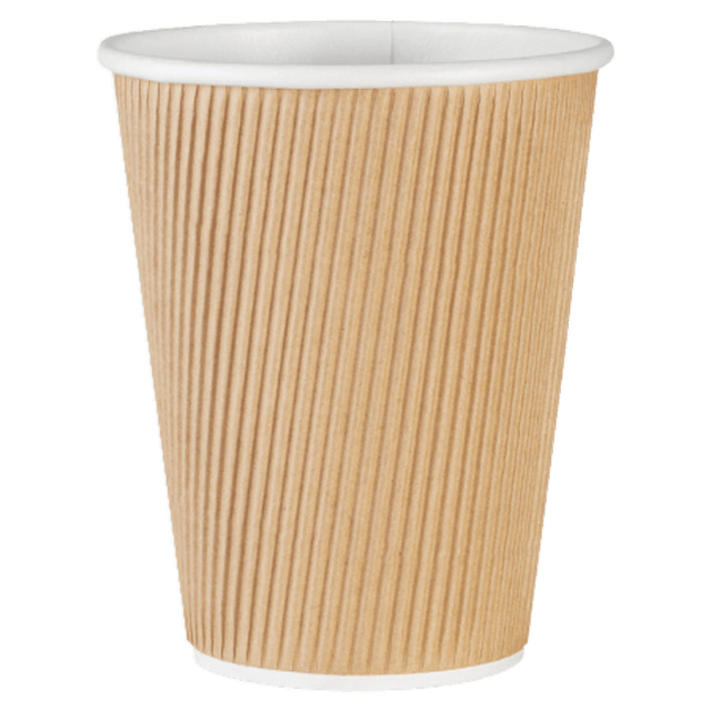 GENUINE JOE 11260CT  Ripple Hot Cups, 12 Oz, Brown, Pack Of 500