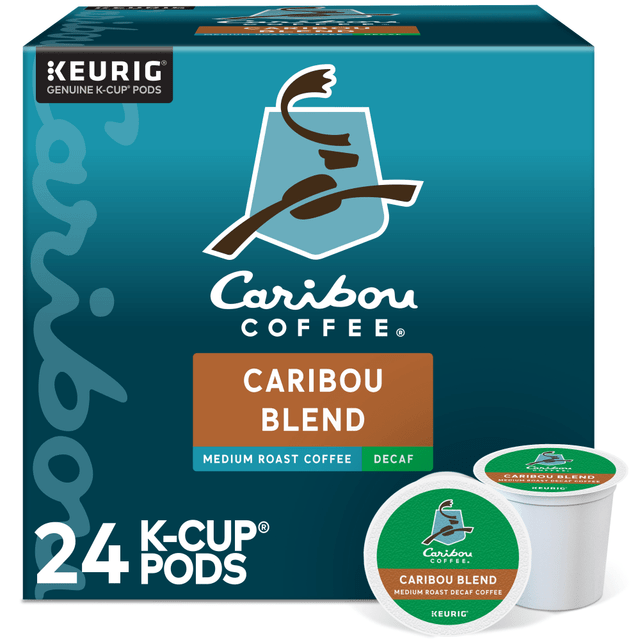 GREEN MOUNTAIN COFFEE ROASTERS, INC. 6995 Caribou Coffee Single-Serve Coffee K-Cup Pods, Decaffeinated, Caribou Blend, Carton Of 24