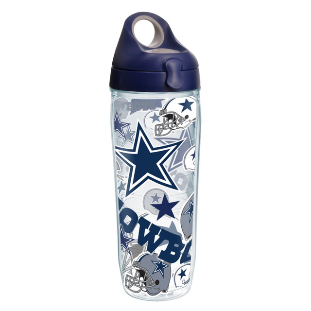 TERVIS TUMBLER COMPANY Tervis 01247896  NFL All-Over Water Bottle With Lid, 24 Oz, Dallas Cowboys