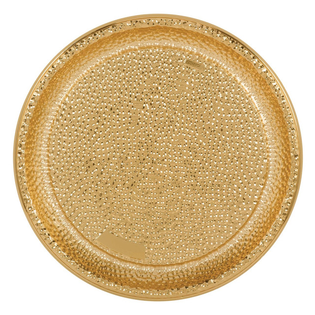 AMSCAN 430888.19  Plastic Serving Trays, 16in, Hammered Gold, Set Of 2 Trays