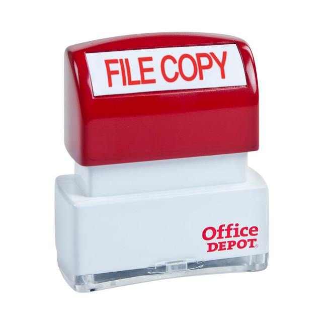 OFFICE DEPOT 035551 Brand Pre-Inked Message Stamp, "File Copy", Red OFFICE DEPOT 035551 Brand Pre-Inked Message Stamp, "File Copy", Red