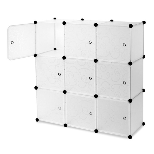 TRANSFORM PARTNERS LLC Mount-It! WI-4001  Work-It WI-40 Modular Cube Storage, Large Size, Black, Set Of 9 Cubes