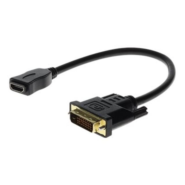 ADD-ON COMPUTER PERIPHERALS, INC. DVID2HDMI AddOn 8in DVI-D to HDMI Adapter Cable - Adapter - dual link - HDMI female to DVI-D male - 7.9 in - black ADD-ON COMPUTER PERIPHERALS, INC. DVID2HDMI AddOn 8in DVI-D to HDMI Adapter Cable - Adapter - dual link - HDMI female to DVI-D male - 7.9 in - black