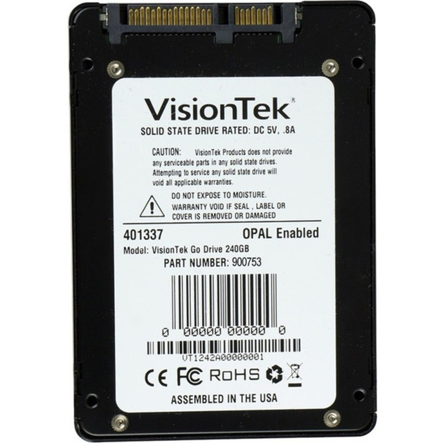 VISIONTEK 900753  240GB 7mm OPAL 1.0 SATA III Internal 2.5in SSD - 550 MB/s Maximum Read Transfer Rate - 520 MB/s Maximum Write Transfer Rate