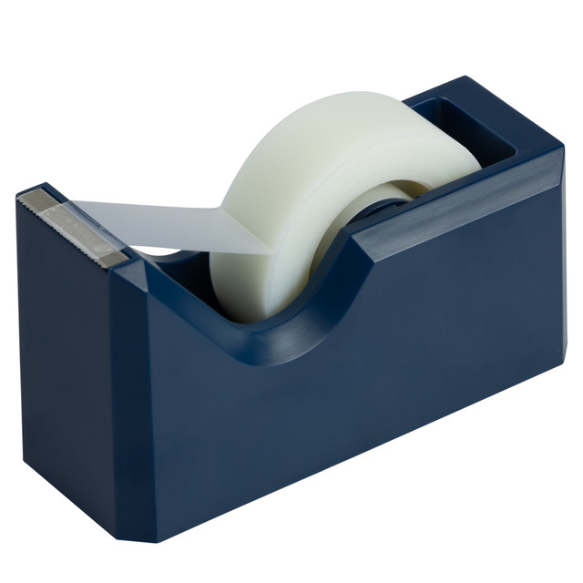 JAM PAPER AND ENVELOPE 338NA JAM Paper Plastic Tape Dispenser, 4-1/2inH x 2-1/2inW x 1-3/4inD, Navy Blue JAM PAPER AND ENVELOPE 338NA JAM Paper Plastic Tape Dispenser, 4-1/2inH x 2-1/2inW x 1-3/4inD, Navy Blue
