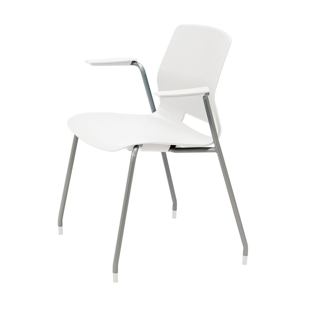 KENTUCKIANA FOAM INC KFI Studios 2701-SL-08  Imme Stack Chair With Arms, White/Silver