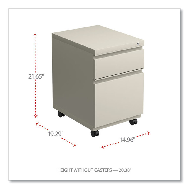 ALERA PBBFPY File Pedestal with Full-Length Pull, Left or Right, 2-Drawers: Box/File, Legal/Letter, Putty, 14.96" x 19.29" x 21.65"