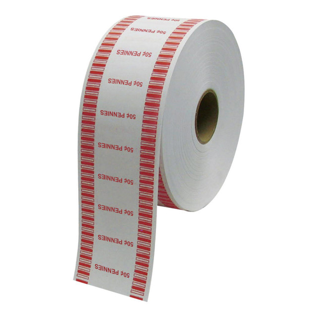 CONTROL, INC. 575034 Control Group Automatic Coin Wraps, Pennies, Red, 2,000 Wraps Per Roll, Pack Of 8 Rolls