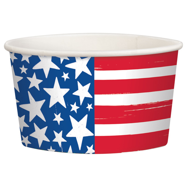 AMSCAN 431362  Patriotic Stars and Stripes Treat Cups, 9.5 Oz, Multicolor, 8 Cups Per Pack, Set Of 5 Packs