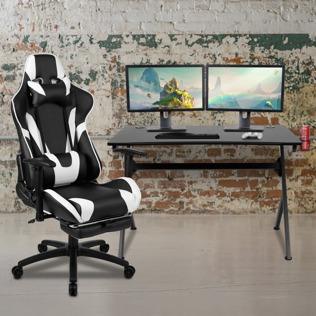 FLASH FURNITURE BLNX30D1904BK  Gaming Desk And Gaming Chair Set, Black