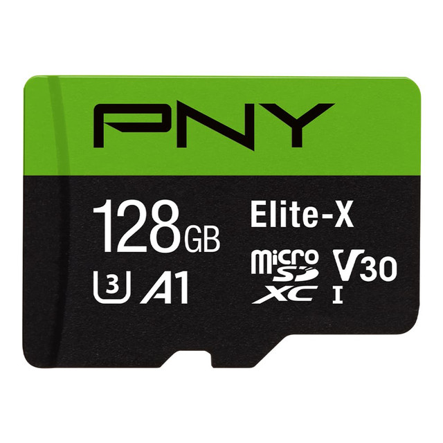 PNY TECHNOLOGIES, INC. P-SDU128U3WX-GE PNY 128GB Elite-X Class 10 U3 V30 microSDXC Flash Memory Card,- Class 10, U3, V30, UHS-I PNY TECHNOLOGIES, INC. P-SDU128U3WX-GE PNY 128GB Elite-X Class 10 U3 V30 microSDXC Flash Memory Card,- Class 10, U3, V30, UHS-I