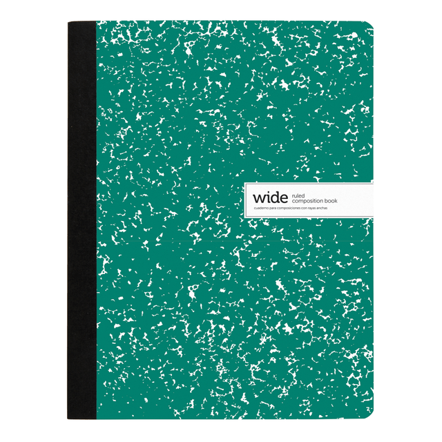 OFFICE DEPOT 400-008-975 Brand Composition Notebook, 9-3/4in x 7-1/2in, Wide Ruled, 100 Sheets, Green/White OFFICE DEPOT 400-008-975 Brand Composition Notebook, 9-3/4in x 7-1/2in, Wide Ruled, 100 Sheets, Green/White