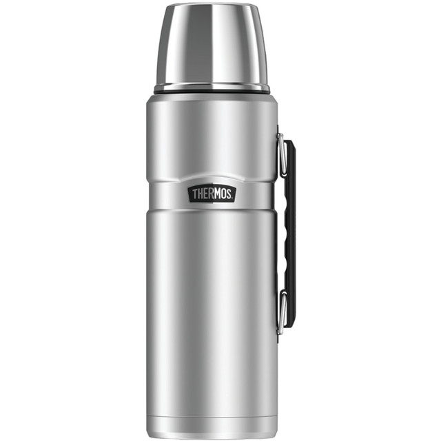 KING-SEELEY THERMOS/THERMOS Thermos SK2020MSTRI4  Stainless King Beverage Bottle 2.0 L - 2.1 quart (2 L) - Vacuum - Silver, Matte Stainless Steel