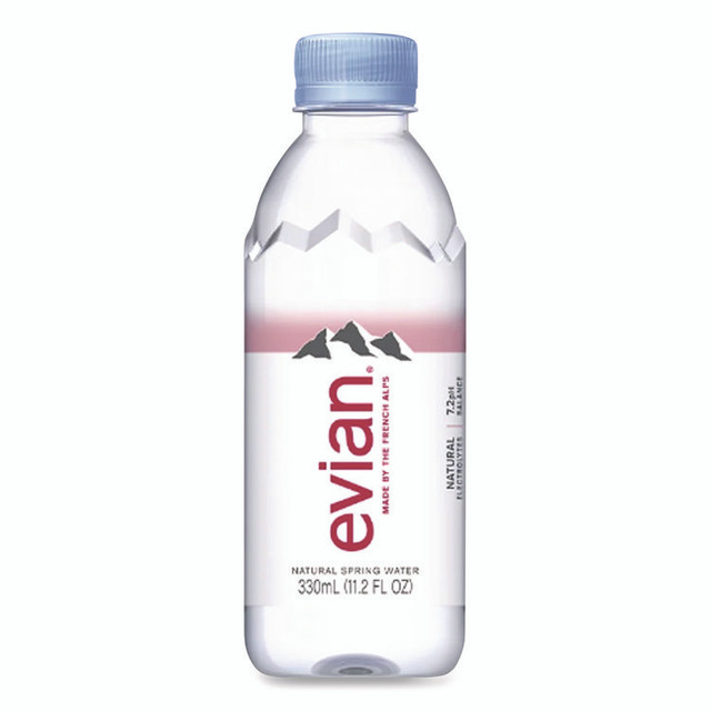 DANONE Evian® EVI11201 Natural Spring Water, 11.2 oz Bottle, 24/Carton