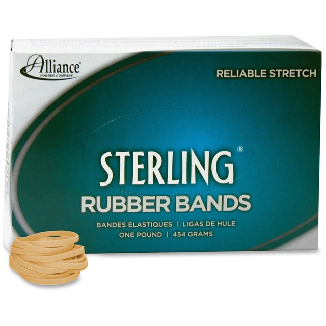 ALLIANCE RUBBER CO 24305 Alliance Rubber 24305 Sterling Rubber Bands, Size #30, 2in x 1/8in, Natural Crepe, Approximately 1500 Bands