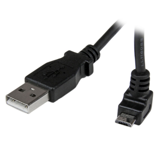 Offers 2m in cable length  Molded connectors with strain relief  1x Up Angle USB Micro-B male connector  Supports high-speed data transfer rates of up to 480 Mbps  Aluminum-Mylar Foil with Braided Shielding  1x USB "A" male connector