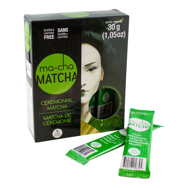 TEA SQUARED Ma-Cha 123-EA  Ceremonial Organic Matcha Sticks, 1.08 Oz, Carton Of 3 Boxes