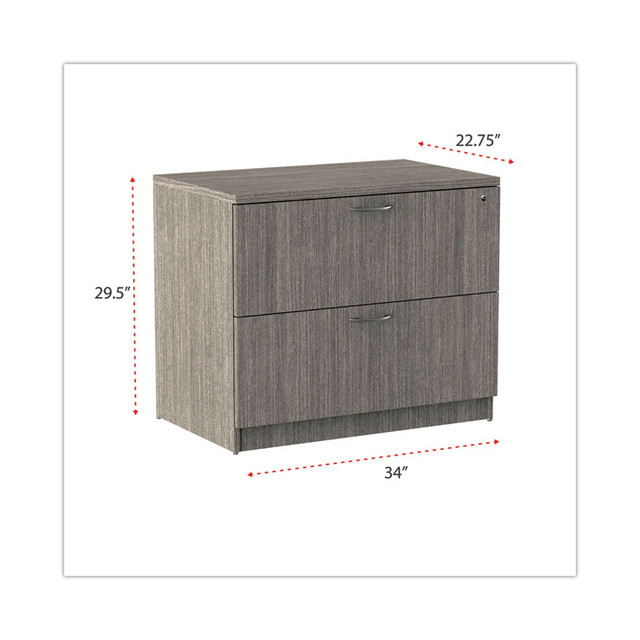 ALERA VA513622GY Alera Valencia Series Lateral File, 2 Legal/Letter-Size File Drawers, Gray, 34" x 22.75" x 29.5"