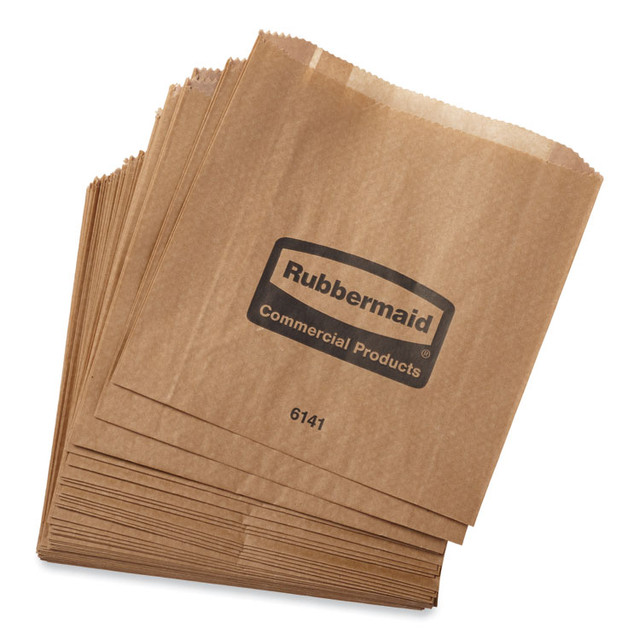 RUBBERMAID COMMERCIAL PROD. 6141 Waxed Napkin Receptacle Liners, 2.75" x 8.75" x 8.5", Brown, 250/Carton