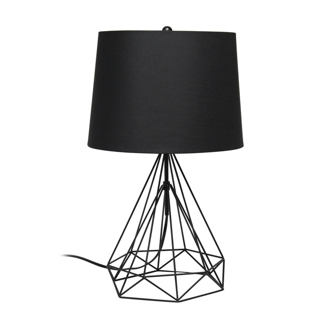 ALL THE RAGES INC Lalia Home LHT-5024-BK  Geometric Matte Table Lamp, 23-1/2inH, Black Shade/Black Base