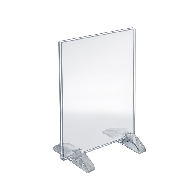 AZAR DISPLAYS 132714  Dual-Stand Acrylic Vertical/Horizontal Sign Holders, 8 1/2in x 11in, Clear, Pack Of 10