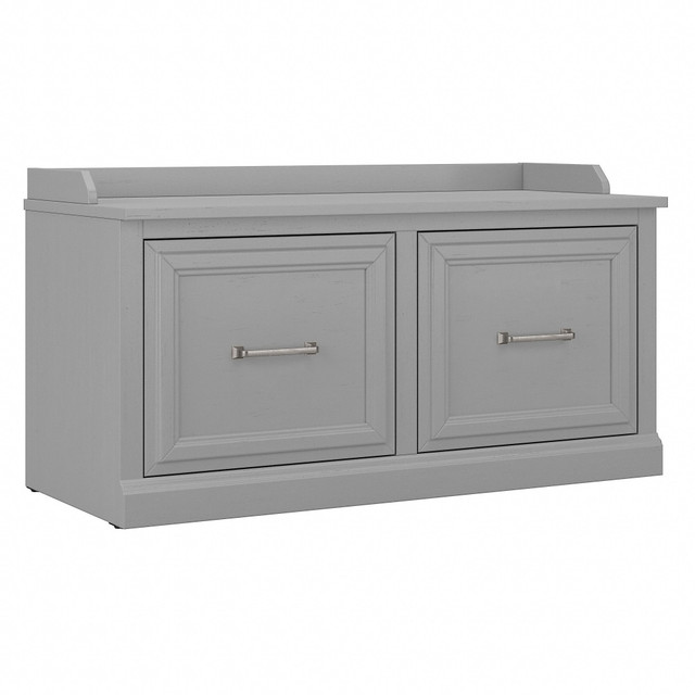 BUSH INDUSTRIES INC. WDS140CG-03 Bush Furniture Woodland 40inW Shoe Storage Bench With Doors, Cape Cod Gray, Standard Delivery BUSH INDUSTRIES INC. WDS140CG-03 Bush Furniture Woodland 40inW Shoe Storage Bench With Doors, Cape Cod Gray, Standard Delivery