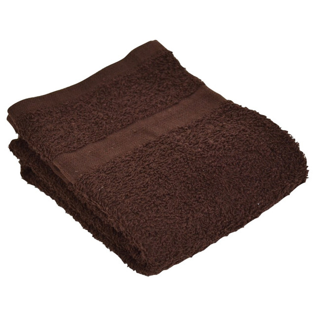 R&R TEXTILE MILLS INC Valu 71623-12  Hand Towels, 16in x 27in, Brown, Pack Of 12 Towels