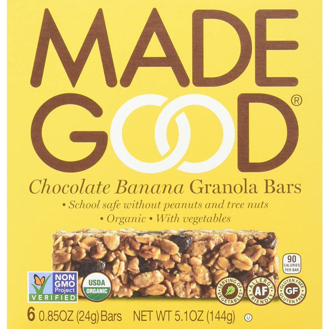 MADE GOOD FOODS F21308 Made Good Organic Granola Bars, Chocolate Banana, 0.85 Oz, 6 Bars Per Box, Pack Of 6 Boxes MADE GOOD FOODS F21308 Made Good Organic Granola Bars, Chocolate Banana, 0.85 Oz, 6 Bars Per Box, Pack Of 6 Boxes