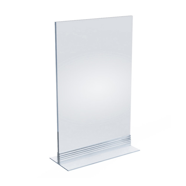 AZAR DISPLAYS 102716 Acrylic T-Strip Vertical/Horizontal Sign Holders, 11in x 7in, Clear, Pack Of 10 Sign Holders AZAR DISPLAYS 102716 Acrylic T-Strip Vertical/Horizontal Sign Holders, 11in x 7in, Clear, Pack Of 10 Sign Holders