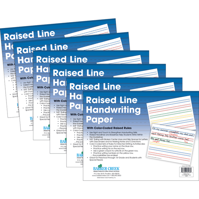 BARKER CREEK PUBLISHING, INC. Barker Creek 5503-06  Handwriting Paper, 8-1/2in x 11in, Raised Line, Pack Of 300 Sheets